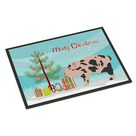 Carolines Treasures Mini Miniature Pig Christmas Indoor or Outdoor Mat, 18 x 27 in. BB9302MAT